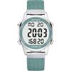 Hearkent 2401 - Orologio contapassi, da donna, per registrare calorie e distanza, sveglia, conteggio alla rovescia, visualizzazione dell'ora, senza carica o app, Verde, orologio contapassi