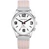 Hearkent Orologio parlante inglese britannico da donna, con numeri grandi, auto-impostato, per ipovedenti, non vedenti o anziani, Nylon Rosa, Classico