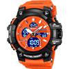 findtime Orologio militare da uomo, robusto, per attività all'aperto, analogico, con allarme doppio, 12/24H, data settimanale, cronometro bianco