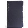 Zelten Schede di indice per A5/A6 6 fori copertura rotonda ad anello per raccoglitore raccoglitore raccoglitore fogli fogli sfusi protezione copertina (Divider Horizontal Black Paper, A6/17cm*10cm/6 Inch)