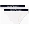 Emporio Armani Slip da Donna Everyday in Cotone, Confezione da 2, Bianco, L, Bianco, L
