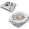 Solinorex Cuccia per Gatti Interno 2 in 1 Morbido Cuscino per Gatti - Cuccetta per Gatto Lavabile, 60 x 50 cm Letto Gatto丨 Cuccia Cane Piccolo per Piccoli Animali Domestici (Grigio, Modello Leggero)
