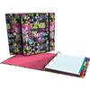 Grafoplás 88102617. Cartella a 4 anelli sagomati, A4, ricambio 100 fogli a quadretti 5 x 5, divisori, busta trasparente, dorso curvo, carpebook, collezione Diverse, Cool