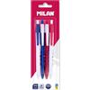 MILAN Blister 4 penne P1, inchiostro blu, MILAN nata 624