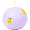 Cereria Di Giorgio - Candela Sfera Decorata con Limoni - Colore Viola Polvere - Diametro 10 cm - Lavorazione Artigianale - Spring Collection - Con astuccio regalo