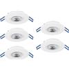 Eglo LED set 5 faretti incasso Zujar, lampada da soffitto orientabili, plafoniere in plastica bianca, luce calda, Ø 9 cm