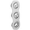 GTV MORENA TRIO Faretto da incasso rotondo - Lampada da soffitto inclinabile in alluminio color argento (Inox), IP20, adatto per lampadine MR16, 3 x 50 W, ideale per soggiorno, cucina e ufficio