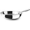 IBILI - Wok Triply Natural 20 Cm, Acciaio inossidabile, Adatto per induzione, senza antiaderente