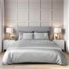Emma Barclay Glamour - Set Copripiumino Trapuntato in Velluto con Paillettes, per Letto King Size, Colore: Argento