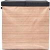 JE CHERCHE UNE IDÉE JE CHERCHE UNE IDEE - RG0040 - Cesto Portabiancheria Doppio 58x35x58 cm in Poliestere - Ideale per il Tri del Bucato - Design Elegante Effetto Legno - Pieghevole e Pratico per Bagno o Camera - Marrone