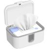 KOSTTE Salviette per bambini, dispenser di salviette di grande capacità, anche riscaldanti per pannolini, con luce notturna, interruttore on/off, bianco