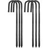 SOONPAM Set da 6 pezzi di ancoraggio a terra per pali per tende da giardino, carichi pesanti, pali in metallo con punto scalpello, estremità per trampolini, sicurezza da 12 pollici