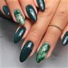 Agasar 24 unghie finte corte a mandorla verde scuro Ombre Stick on Nails lamina d'oro marmo design premere sulle unghie rimovibili acrilico copertura completa colla su unghie finte accessori per nail art per