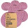 HANSA-FARM 100% Lana di Alpaca in più di 50 Colori (Non Punge), Set da 300g (6 x 50g), Lana di Baby Alpaca Morbida per Maglieria e Uncinetto in 6 spessori di Filato Gomitoli Lana Chicco (Heather)