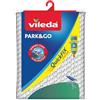 Vileda Park&Go Copriasse da Stiro Universale, in Cotone, Area Parcheggio, con Fermacorda, Grigio/Verde, 139 X 50 X 0.29 Cm