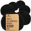 HANSA-FARM 100% Lana di Alpaca in più di 50 Colori (Non Punge), Set da 300g (6 x 50g), Lana di Baby Alpaca Morbida per Maglieria e Uncinetto in 6 spessori di Filato Gomitoli Lana Nero