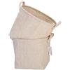 Sea Team Cestini portaoggetti in iuta e lino di cotone, pieghevoli, con manico, decorativi, per la casa, articolo per la toilette, giocattoli, colore beige, 26 x 26 x