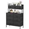 Mintnook Comò per Camera da Letto con 9 cassetti, cassettiera Organizer per Camera da Letto, Soggiorno, Camera dei Bambini, Armadio, Piano in Legno, cassetti in Tessuto (Nero)