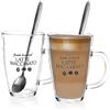 com-four® 2x Bicchiere da Latte Macchiato, Tazze Latte Macchiato | Bicchieri da Caffè con Manici - per Tè - Cioccolata - Caffè - Cappuccino