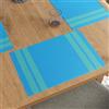 Encasa XO Tovagliette Americane Lavabili, in Cotone 46x32 cm | Scala Turchese Blu, Sottopiatti | Tessuto a Coste Sottili | Filati a 12 Fili | Uso Colazione & Pranzo | Set di 6