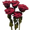 Your Castle Bouquet di Rose Rosse in Feltro - Decorazione Sostenibile, Fiori Artificiali Realistici, Commercio Equo - Set di 5 Fiori di Stoffa