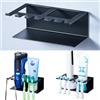 YYBO Porta Spazzolino Elettrico Muro, Portaspazzolino Bagno Adesivo, Porta Testine Spazzolino Elettrico, Portaspazzolini Elettrici, Supporto per Dentifricio Rasoio (Nero, Piccolo)