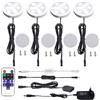 AIBOO LED Luce Sottopensile Cucina Dimmerabile con Telecomando RF Wireless, Illuminazione A LED da Incasso per Armadio, EUR Spina, 4 Luci LED con Display, 12V 8W Under Vetrine(Bianca Freddo 6000K)