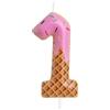 mciskin Candele di compleanno gelato, decorazioni colorate per torte, candela numero 1 per torta di compleanno, dolce prima torta, tema gelato per ragazze e ragazzi, decorazioni di compleanno per feste estive