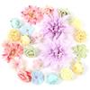 LARDUX 24 teste di fiori artificiali, piccole teste di fiori artificiali, grandi teste di fiori di seta, per fai da te, scrapbooking, matrimoni, feste, artigianato, decorazioni in lilla (colorate)