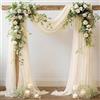 Rouhuhura 0,75 x 8 m Drappeggio per Arco Nuziale, tulle trasparente Decorazioni Tenda per matrimonio cerimonie fotografia feste Compleanno, Nubilato, Anniversario, Decorazione (Avorio, 0,75 x 8 m)