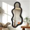 Lzuso Grande specchio asimmetrico irregolare moderno nuvola specchio da parete cornice in legno forma unica artistica da parete decorativo per soggiorno camera da letto bagno ingresso corridoio