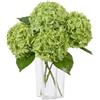 DuHouse 3 ortensie artificiali grandi, 50 cm, in lattice, realistiche al tatto, ortensie per casa, bouquet di nozze, centrotavola, feste, decorazione del soggiorno (verde)