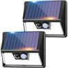 vighep Luce Solare Led Eesterno, 2 Pezzi 3 Modos Faretti Solari a Led da Esterno, IP65 Impermeabile Lampada Solare da Esterno con Sensore di Movimento per Giardino Ponte Garage