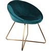 HOME DECO FACTORY Poltrona Karl in Velluto, 64 cm x 62.5 cm x 74 cm, Blu