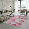 Jimri Fashion4Home Tappeto a pelo corto, boho Kelim, per soggiorno, camera da letto e cucina, per corridoio, cameretta dei bambini, rosa chiaro, 60 x 90 cm