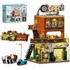 kiothdre Kit Costruzione Casa Riparazione Auto 2 IN 1 e Luce LED, Costruisci 2 Set Case Include Officina, Ristorante, Minimarket, Set Giocattoli Costruzioni per Adulti Maschio Uomo, Regali Compleanno, 1637PCS