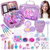 Hohosunlar Trucchi Bambina Giocattoli, Lavabile Set di Trucco per Bambini con Principessa Borsa, Kit Trousse Valigetta Trucchi Giochi, Halloween Natale Compleanno Regalo Bambina 3 4 5 6 7 8 9 10 Anni