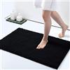 Homaxy Tappetino da bagno antiderapant,tappeto da bagno in morbida microfibra di ciniglia, tappetino da bagno assorbente, lavabile in lavatrice, 40 x 60 cm, nero
