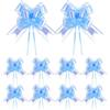 G2PLUS 10PCS Fiocchi Grandi da Regalo Blu Iridescente: Fiocco Decorativo da 16 cm, Coccarde Autotiranti Fiocco per Confezioni Regalo, Matrimoni, Compleanni e Natale