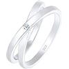 DIAMORE Elli diamonds Anello Donne Anello di Avvolgimento con diamante (0.015 Ct.) In Argento Sterling 925