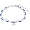 s.Oliver cavigliera in Acciaio inox da Donna, con vetro, 22+5 cm, Argento, stella marina, Fornita in confezione regalo per gioielli