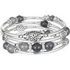 FULU AUTUMN Bracciale in perle d'argento da donna, braccialetto avvolgente in pietra multistrato regalo di gioielli fantasia per la mamma il giorno del Ringraziamento - confezione regalo, Bronzo,