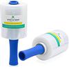 BOMEI PACK Pellicola elastica con manico arrotolato, trasparente, 2 rotoli, 127 mm x 300 m, spessore 20 my, pellicola di plastica per trasloco, pellicola avvolgente, restringimento, confezione BOMEI