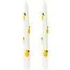 Cereria Di Giorgio - 2 Candele Coniche Decorate con Limoni - Diametro 2,2 cm Altezza 25 cm - Colore Bianco Cloud - Lavorazione Artigianale - Spring Collection - Made in Italy