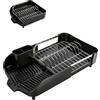 Sekey Scolapiatti da Appoggio in Acciaio Inox - Scolapiatti Pieghevole con Porta Posate, Resistente alla Ruggine & Sicuro per Alimenti, Stabile per Piano Cucina