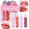Ceboic 4 Pezzi Olio Labbra, Roll On Lip Gloss Set, Lucidalabbra Trasparente Lucido, Frutta Sapore Glitter Rossetto Liquido, Balsamo Idratante a Lunga Durata per Labbra Secche e Screpolate