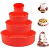 Jinsion Confezione da 4 stampi in silicone per torte, friggitrice ad aria, stampi per torte da 10 + 15 + 20 + 25 cm per la cottura, teglie da forno rotonde in silicone antiaderente per cottura a