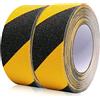BOMEI PACK Strisce antiscivolo, 2 rotoli da 50 mm x 10 m, nero-giallo, nastro adesivo antiscivolo, per gradini antiscivolo in interni ed esterni