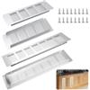 NINGYER 4 Pezzi Griglia Aerazione Rettangolare, 30x8/20x8cm Griglia Aerazione Rettangolare Alluminio con 16 Viti, Griglia di Ventilazione per Armadi, Soggiorni, Bagni, Cucine (2 Misure, Argento)