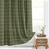 Gibelle Tenda da doccia verde Boho con nappe, stile rustico cottagecore estetico bohémien chic moderno, decorazione per il bagno in tessuto spesso a nido d'ape, con ganci, 183 x 183 cm